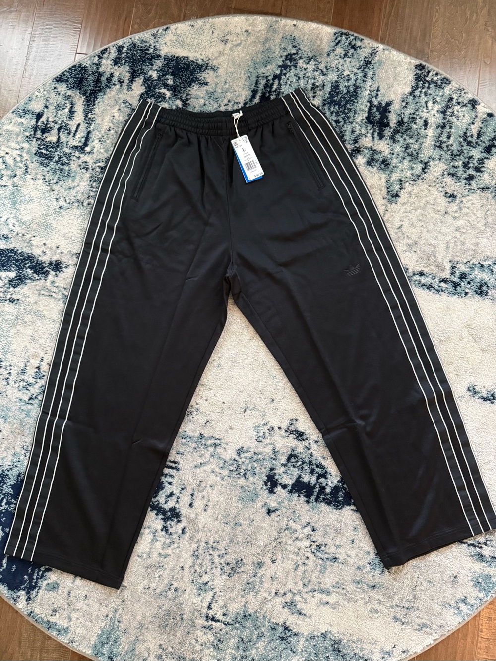 NWT adidas Black Joggers with White Triple Stripes